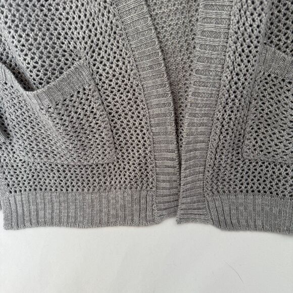 Mudd Grey Cardigan Sweater Loose Knit Front Pockets Baggy Size Junior's Small - Picture 5 of 8